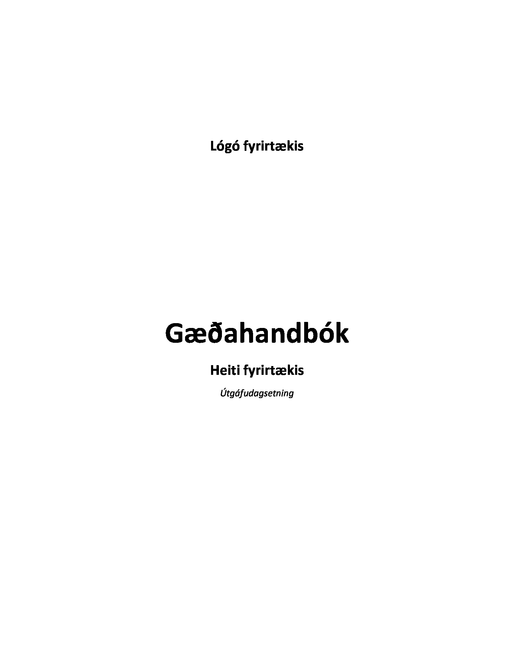 Gæðahandbók – skapalón